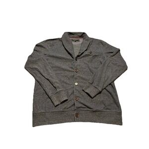 Hammer Made Cardigan Sweater Shawl Collar Mens Large Blue Button Up